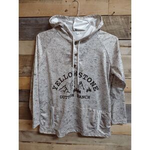 Yellowstone Dutton Ranch Women's Medium (M) Polyester Pullover 3 Button Hoodie
